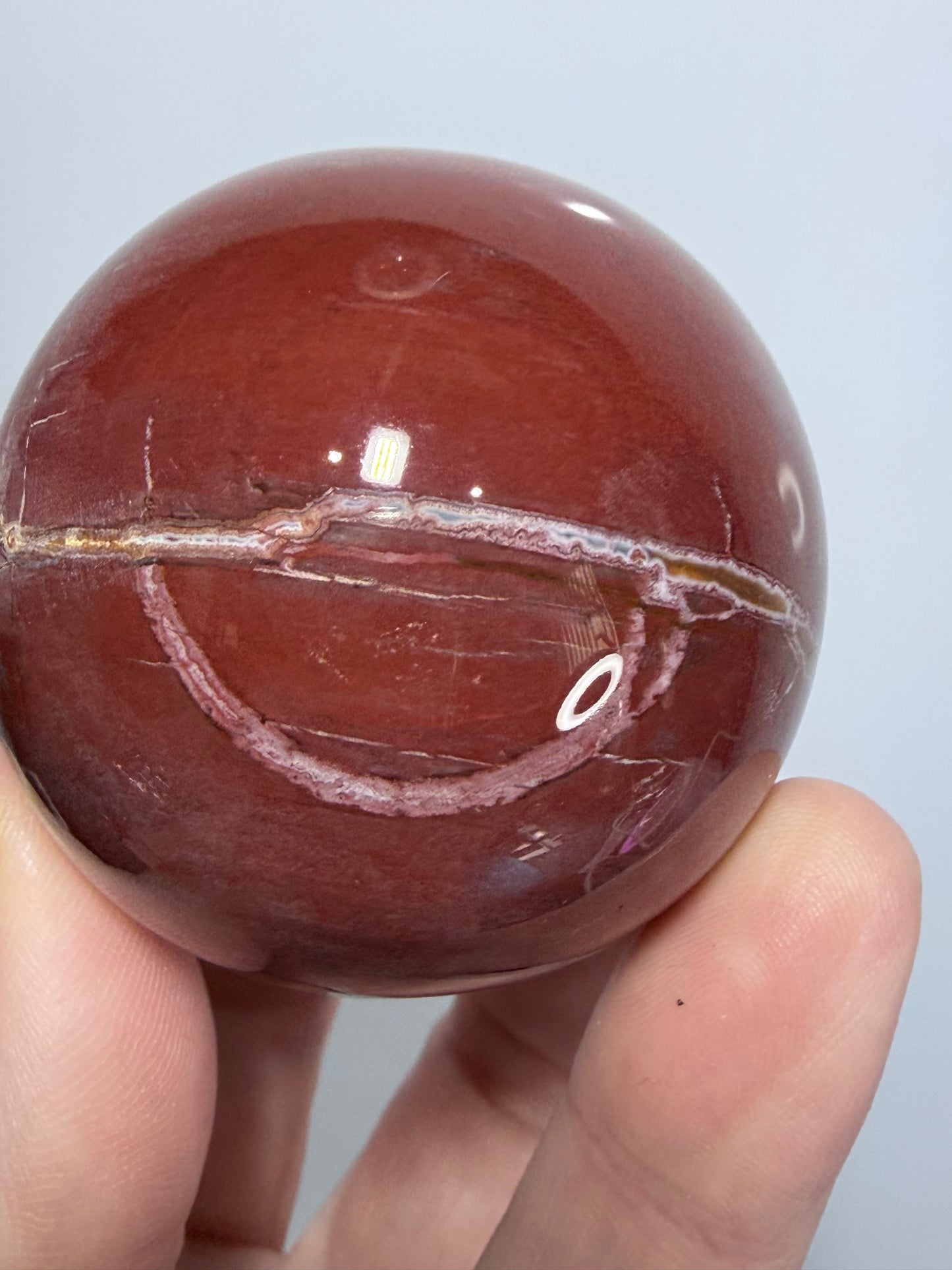 Pink Petrified Wood Sphere – 180g | 5cm