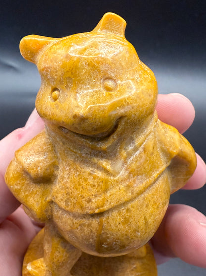 Yellow Jasper Winnie the Pooh Carving