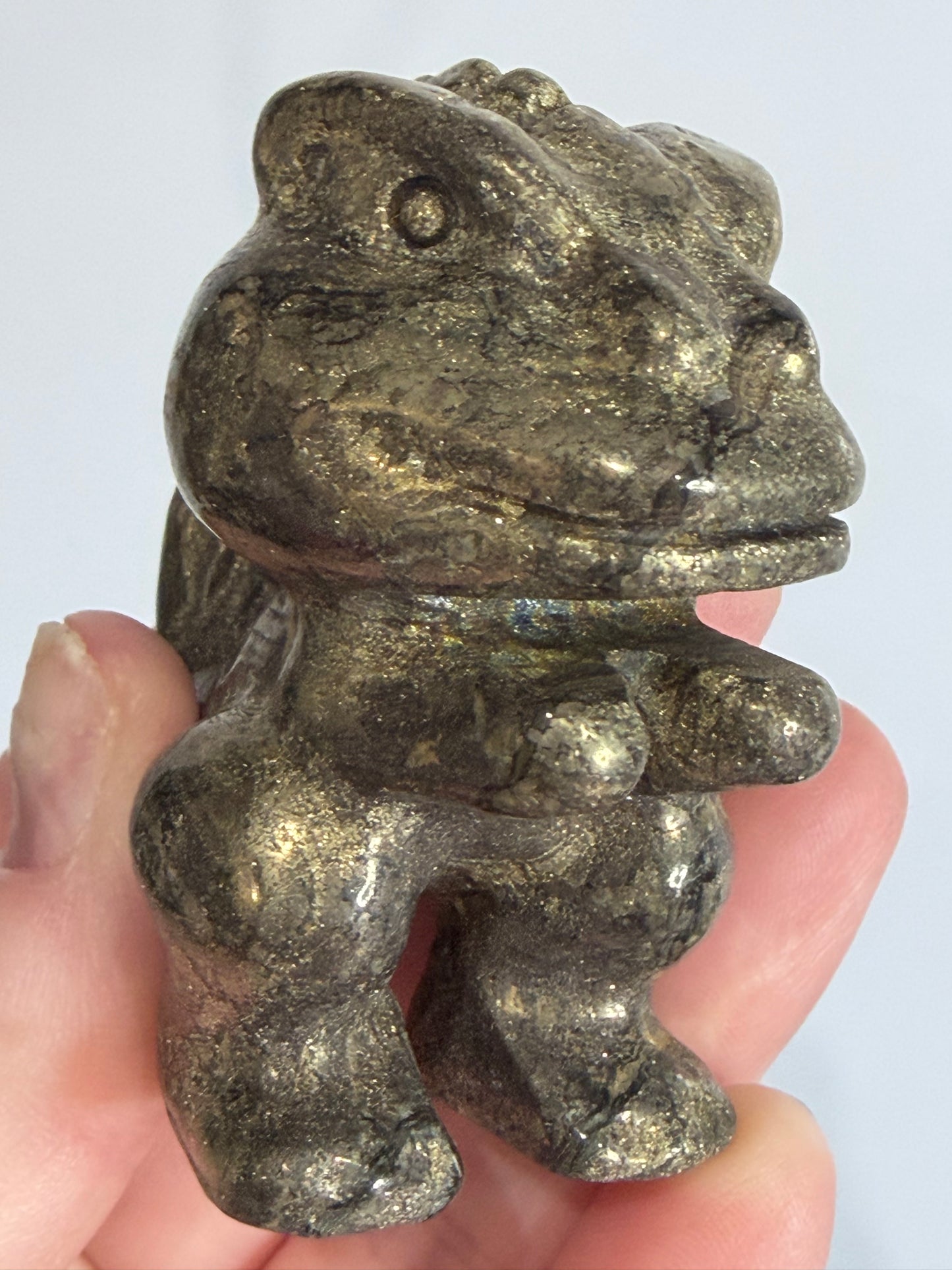6cm Pyrite T-Rex Crystal Carving