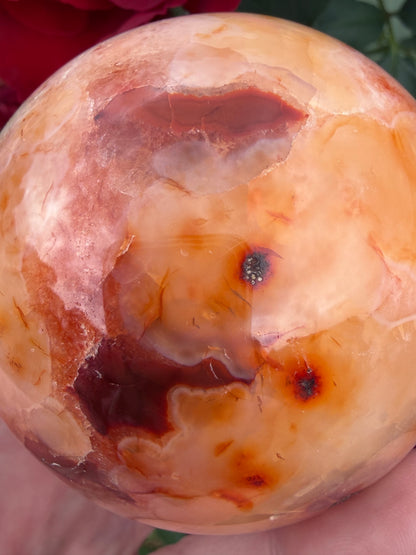 Carnelian Agate Druzy Sphere – 6.3cm