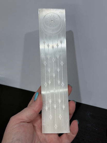 Selenite Dream Catcher Incense Holder - 20cm
