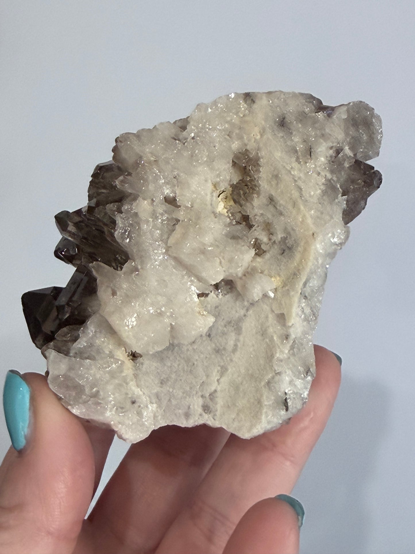 Smoky Quartz Crystal Cluster on Milky Quartz Matrix 214g | Natural Brazilian