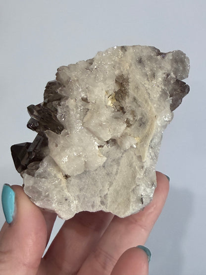Smoky Quartz Crystal Cluster on Milky Quartz Matrix 214g | Natural Brazilian