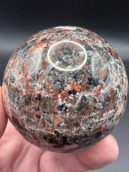 Yooperlite Sphere – UV Reactive Orange Glow