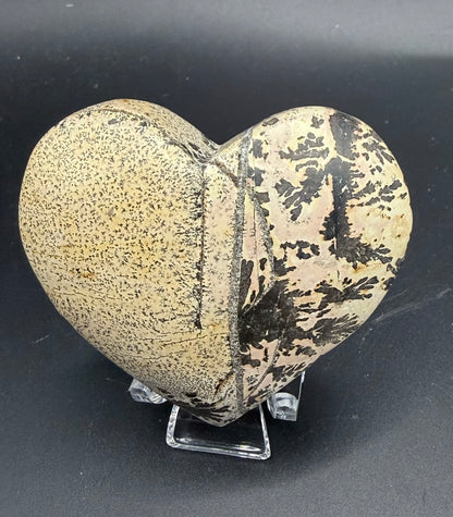 Picture Jasper with Dendritic Inclusions Heart 6.3cm