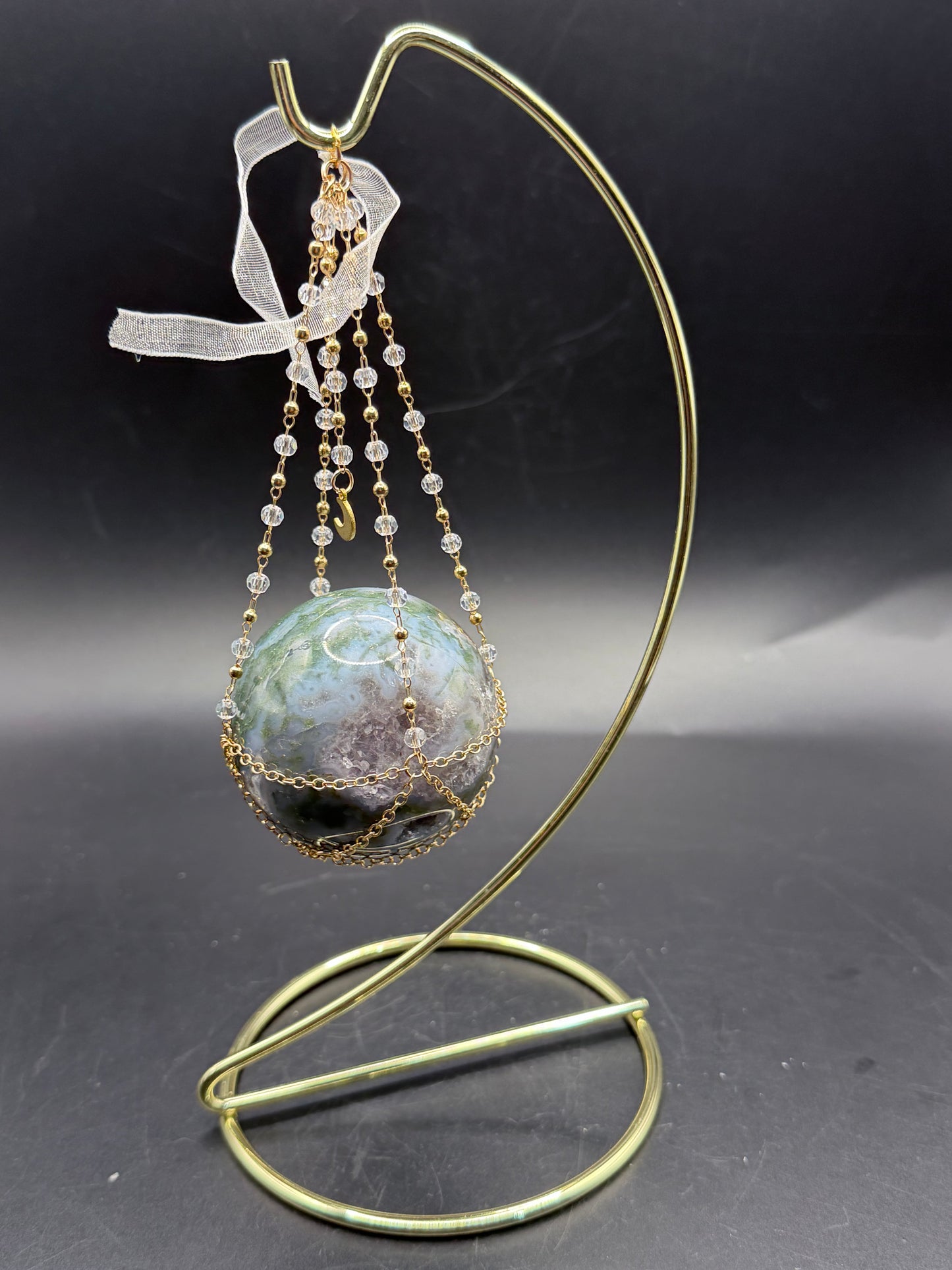 Hanging Sphere Display Stand – Gold Finish (Sphere not included)