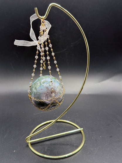 Hanging Sphere Display Stand – Gold Finish (Sphere not included)