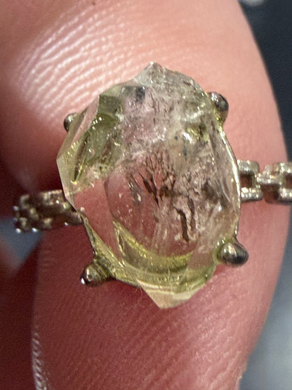 Natural Herkimer Diamond Quartz Ring | Double-Terminated Crystal C