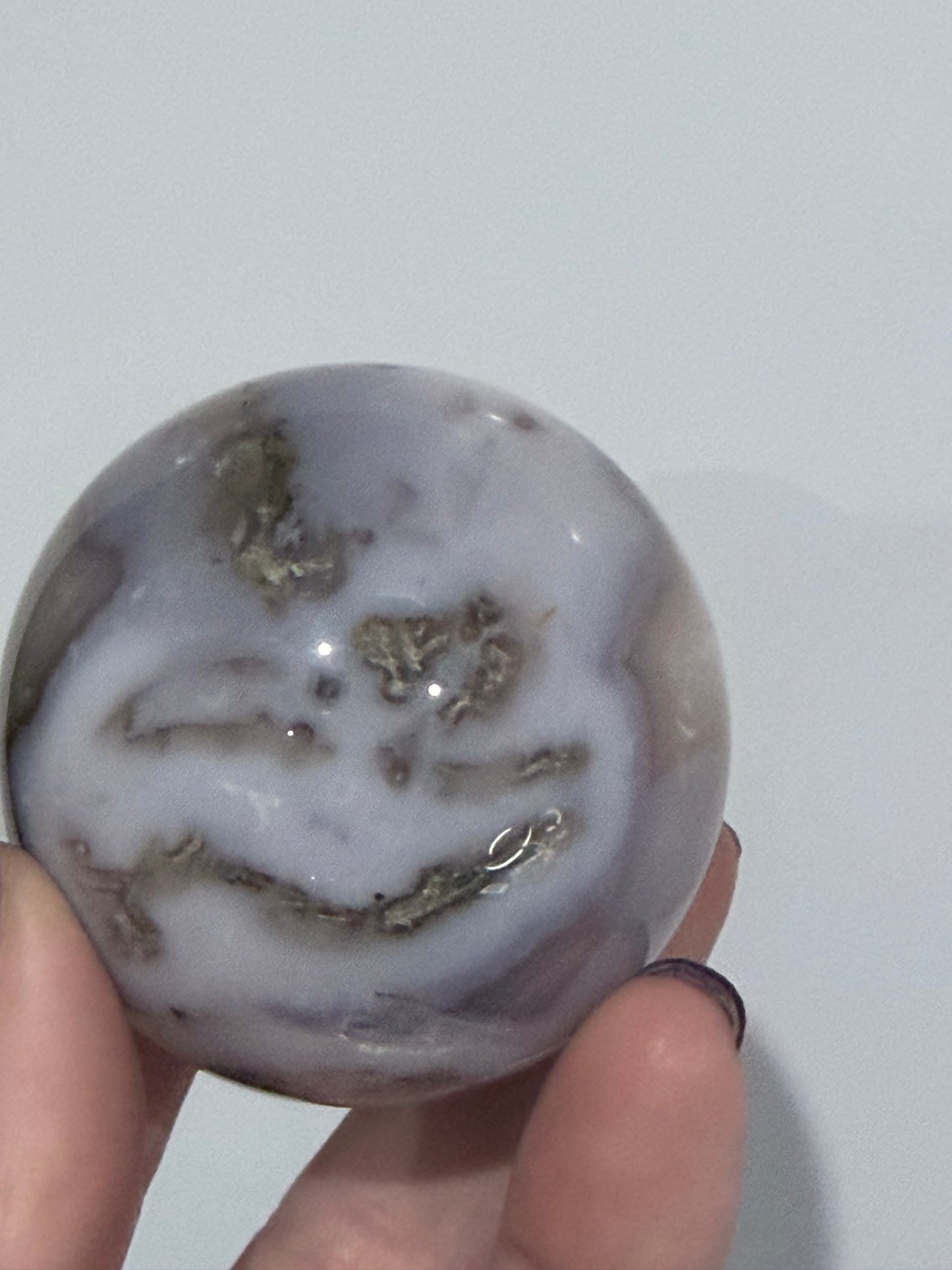 Moss Agate Druzy Sphere – 225g | 5.5cm