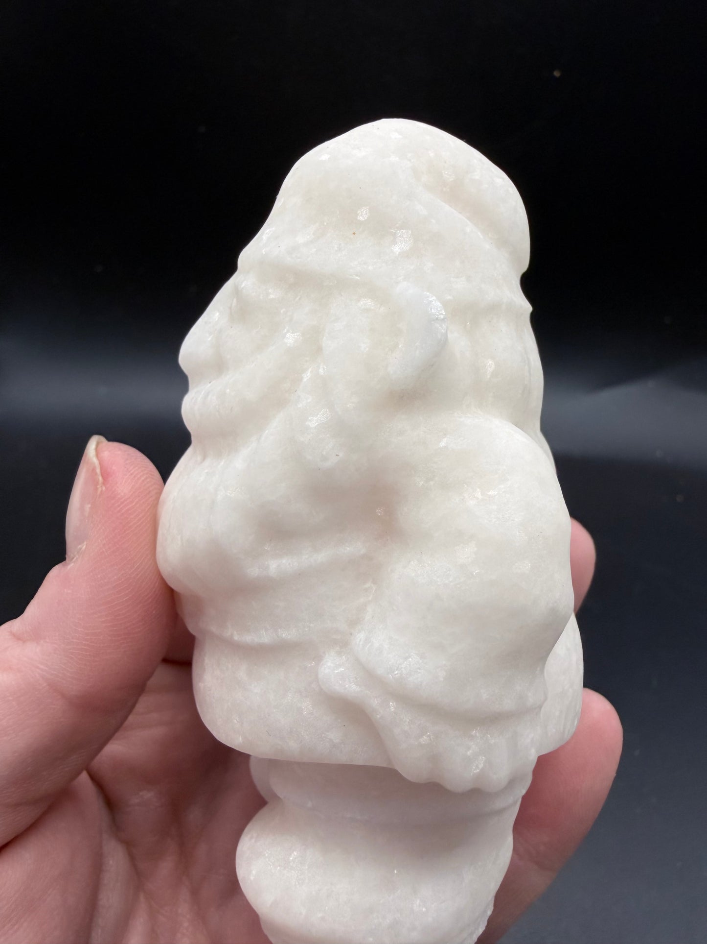 Crystal white marble Jade Gnome Carving – 10cm