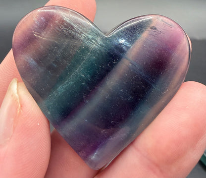 💜 Fluorite Heart assorted colours– 5cm
