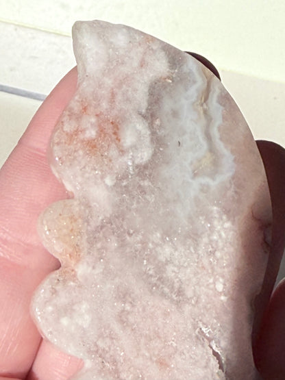Flower Agate Butterfly on Gold Stand