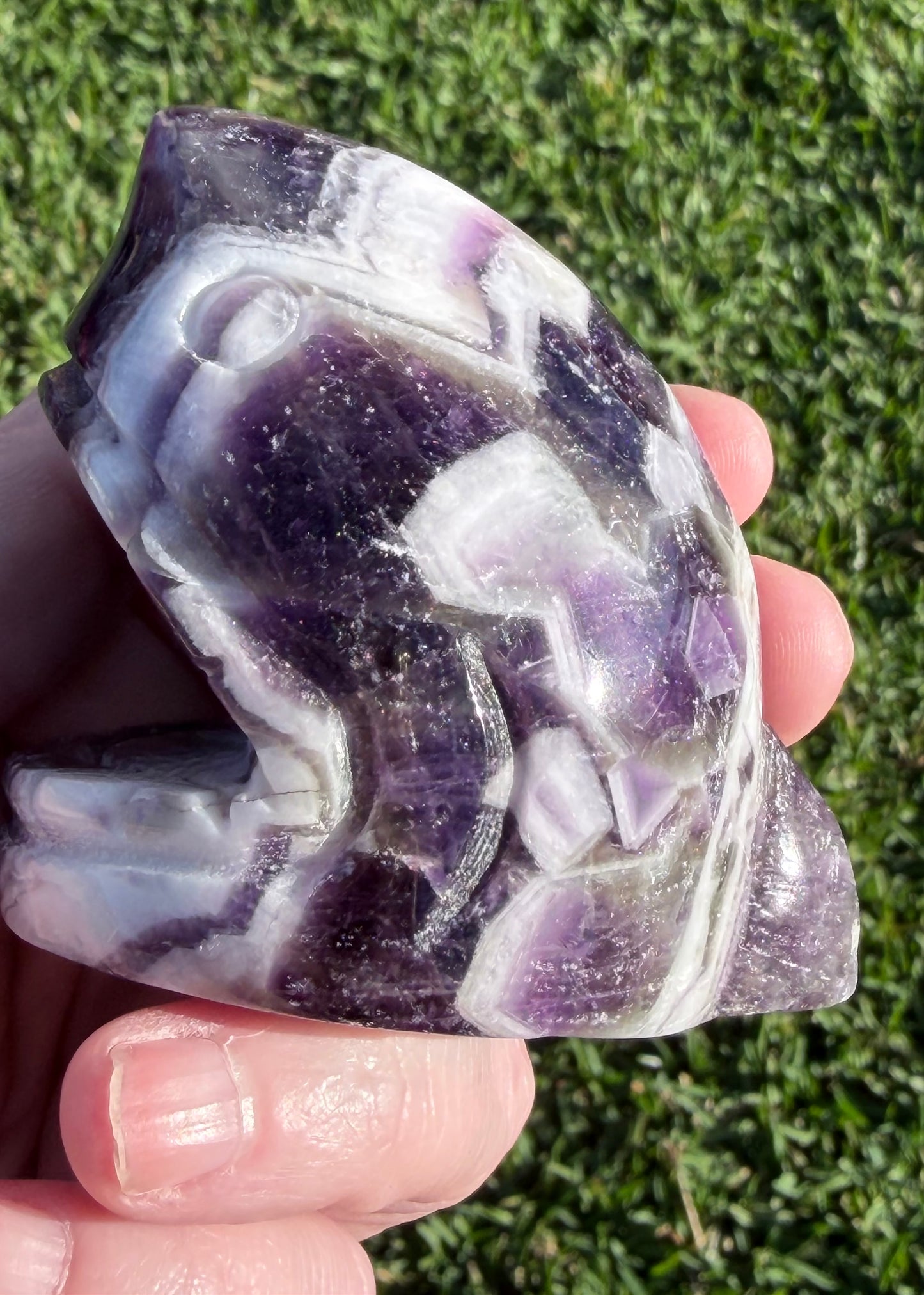 Dream Amethyst Shark Carving 6.4cm | 262g