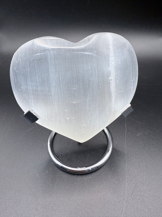 Selenite 9cm Heart