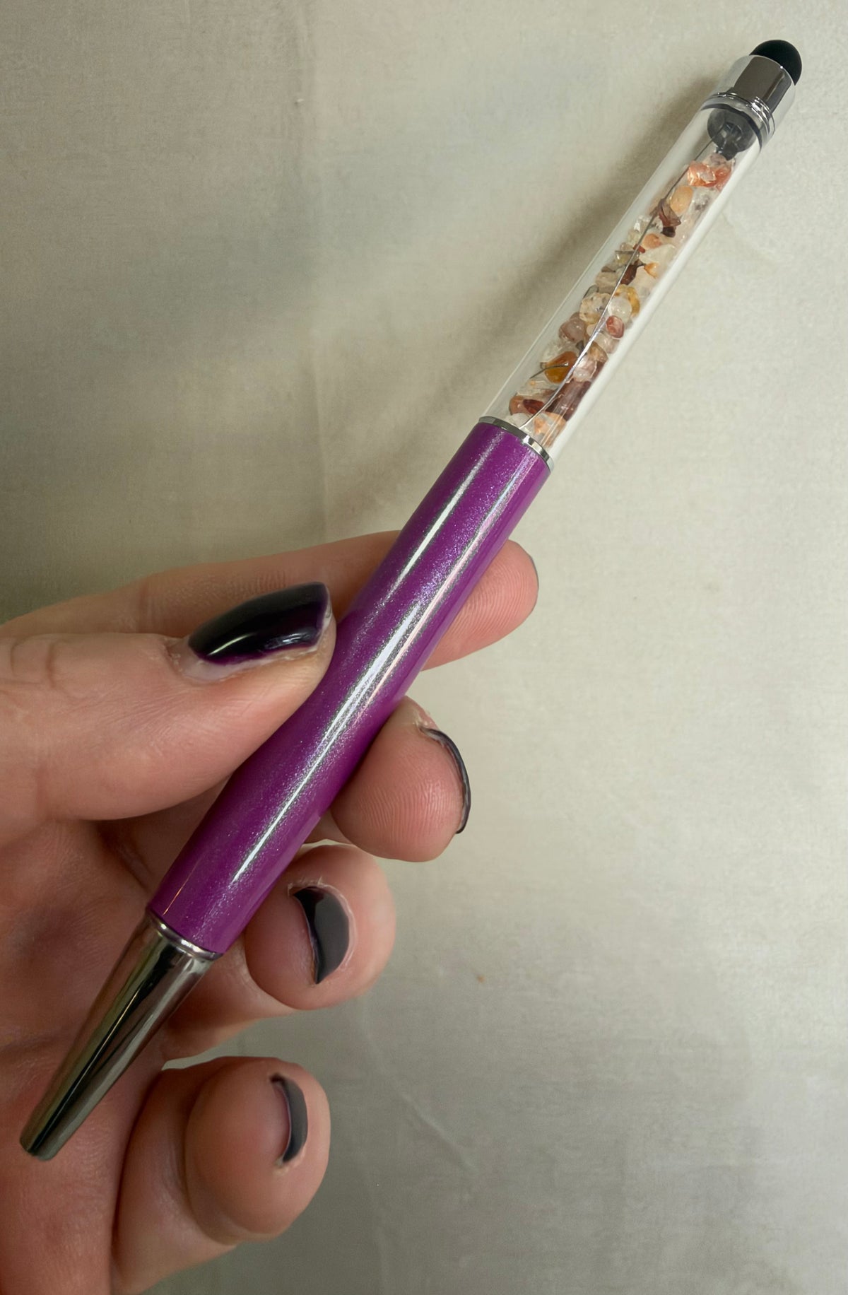 Crystal Chip Pen with Stylus – Assorted Crystals & Colours