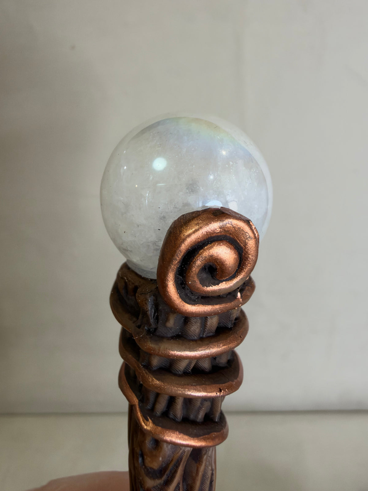 Aura Quartz Energy Clearing Wand with Storage Pouch
