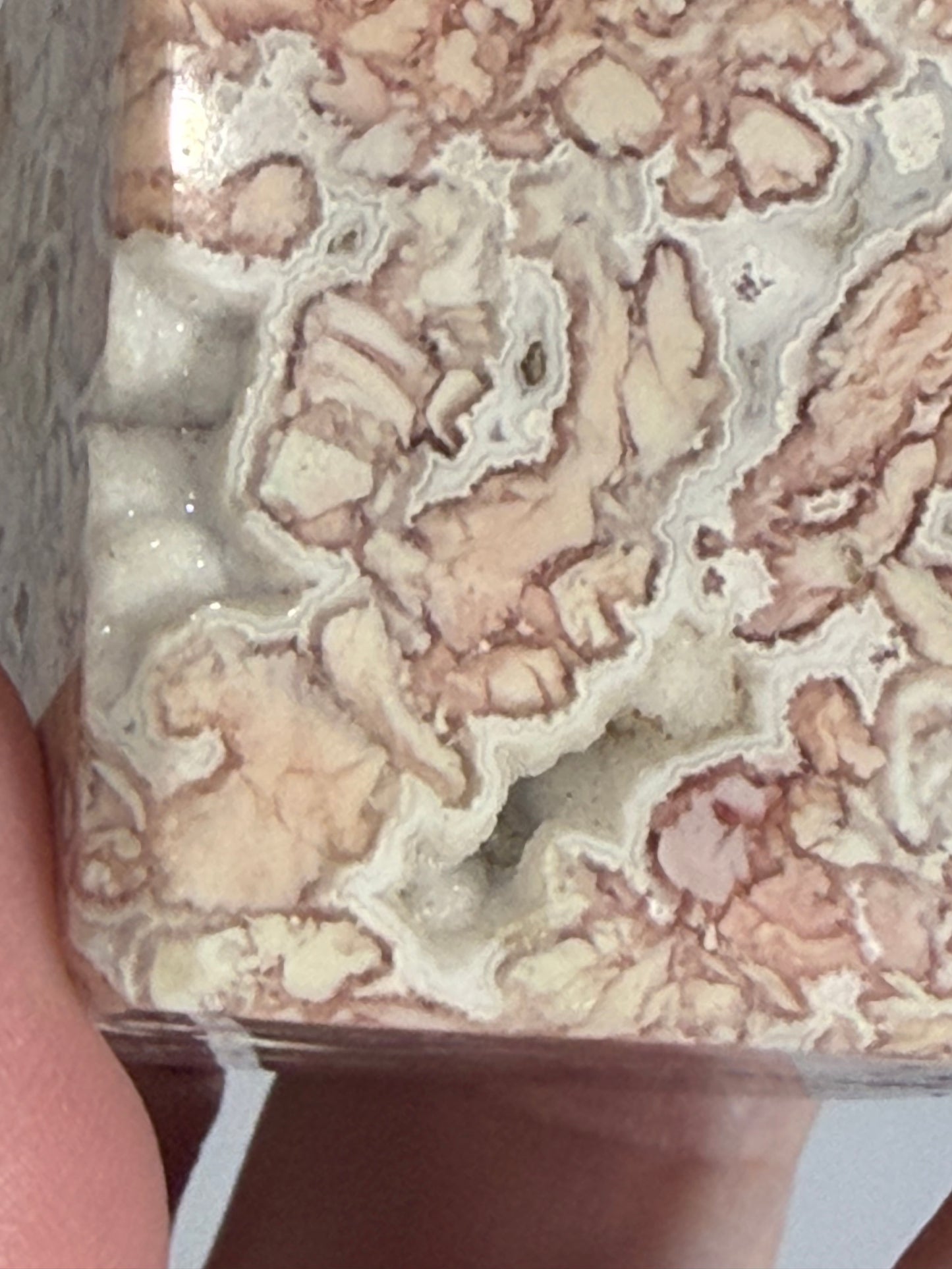 Pink Agate Druzy Floating Cube 3.6cm 110g B