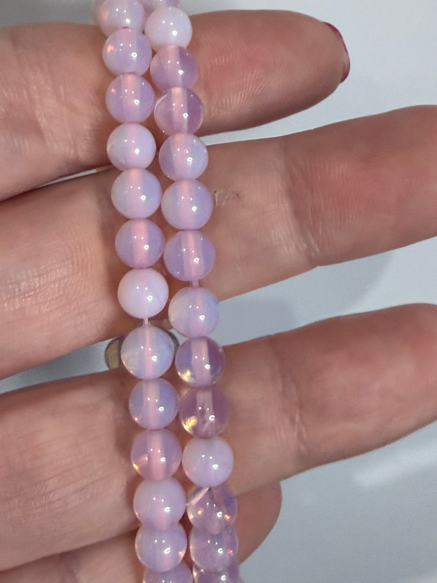 6mm Pink Opalite Bracelet – Emotional Calm • Self-Love • Gentle Positivity