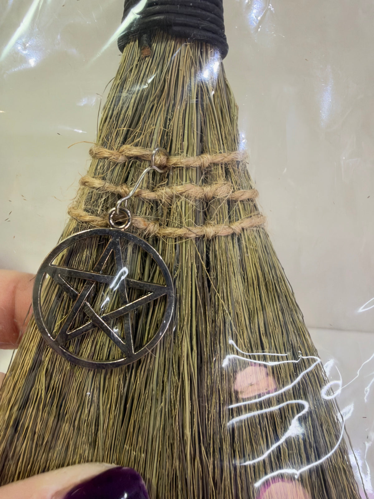 Pentacle Wicca Broom – Mini Witch’s Besom – 22cm