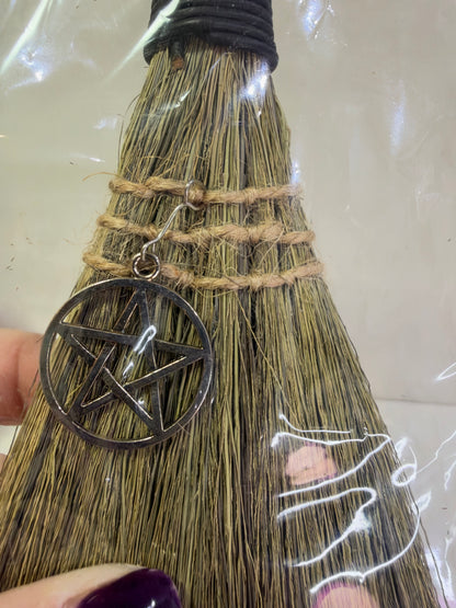 Pentacle Wicca Broom – Mini Witch’s Besom – 22cm