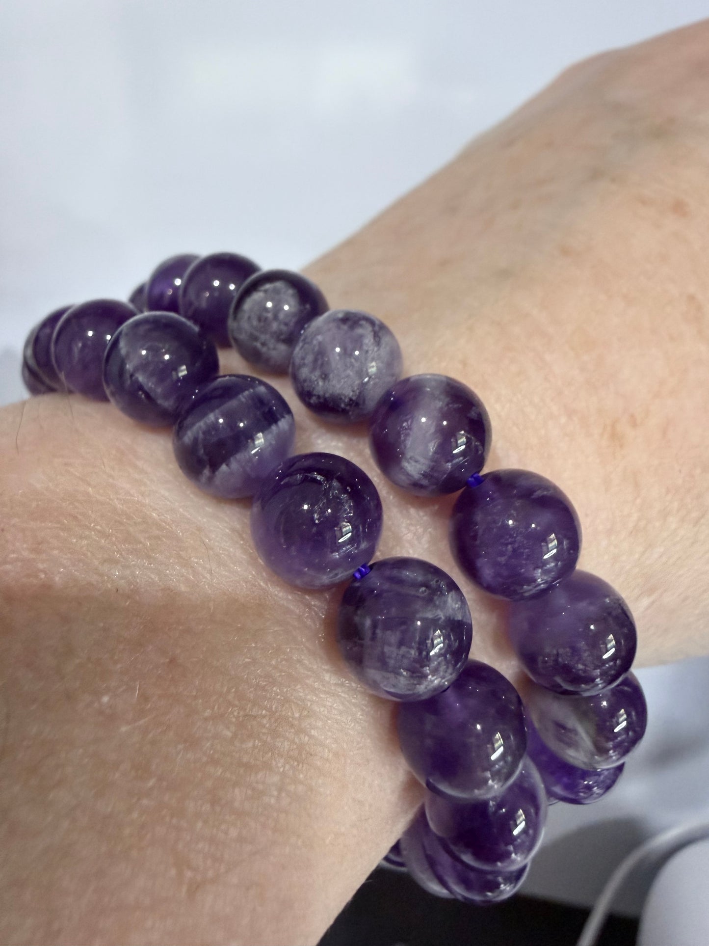 8mm Dream Amethyst Bracelet  | Chevron Amethyst | Standard & Large Sizes