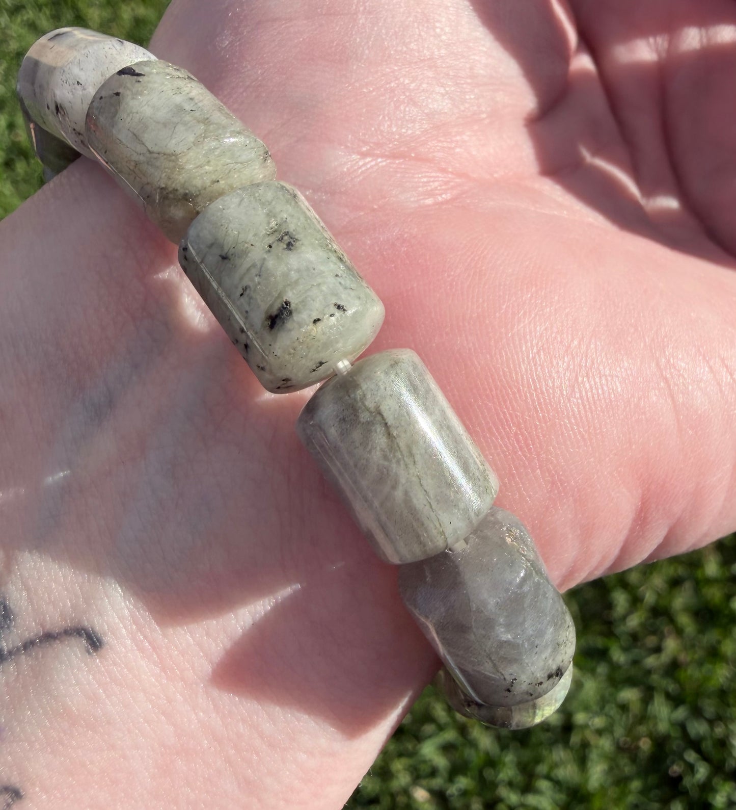 Labradorite Barrel Bead Bracelet