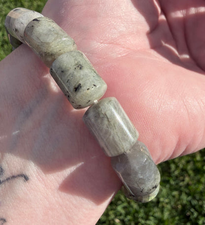 Labradorite Barrel Bead Bracelet