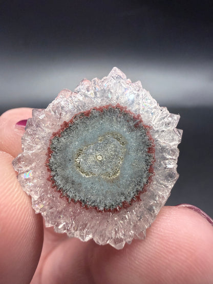 Amethyst Stalactite Slice in Display Frame