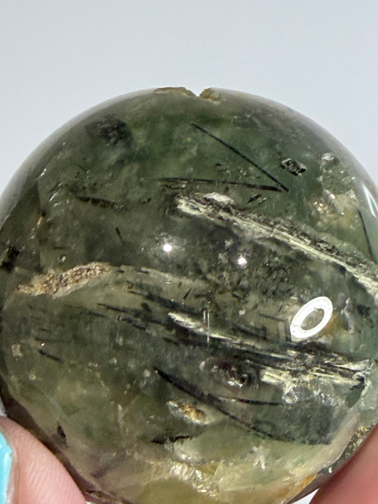 Botryoidal Prehnite with Epidote & Calcite Sphere B - 5cm