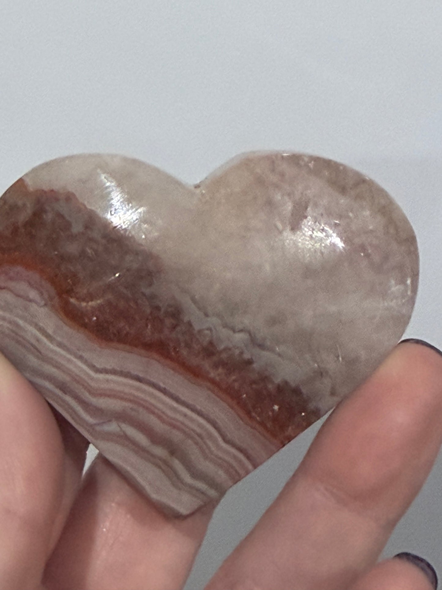 Amethyst & Banded Agate Heart 93g | 6.3 × 5.7 cm | Self-Standing G
