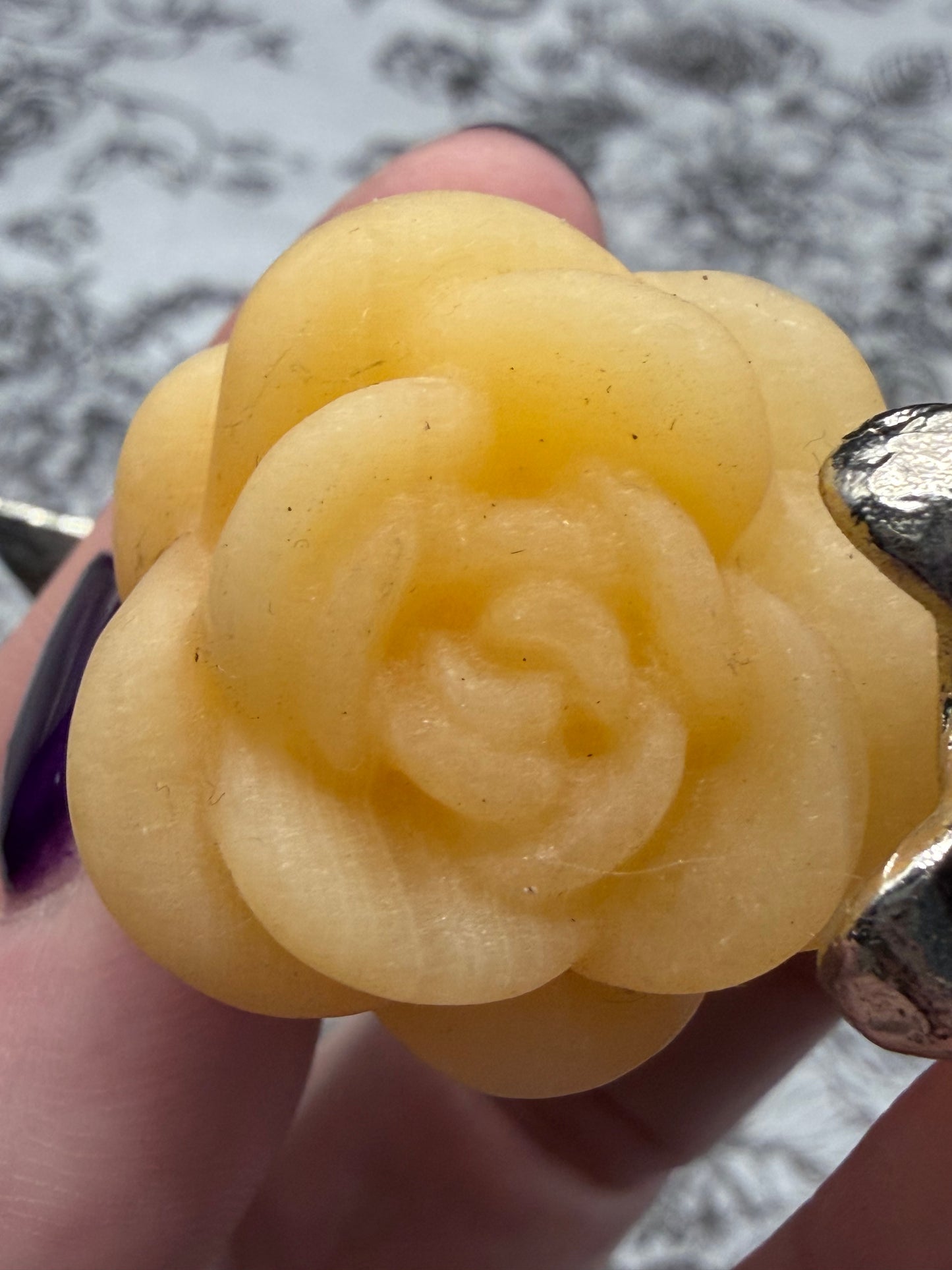 Dream Amethyst & Honey Calcite Crystal Double Rose Stem (20cm)