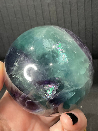 Rainbow Fluorite Sphere | 480g | 6.6cm