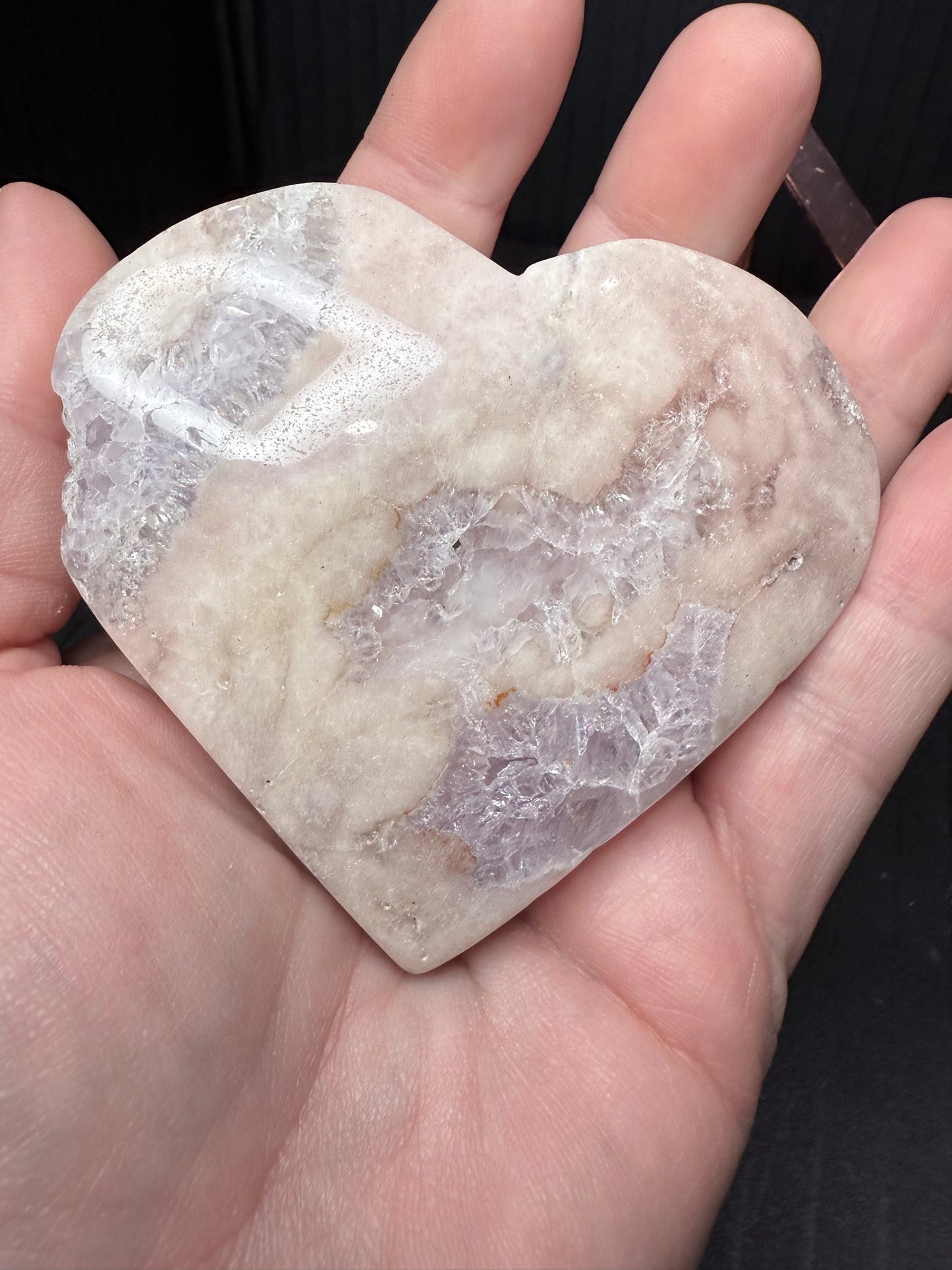Pink Amethyst Heart on stand