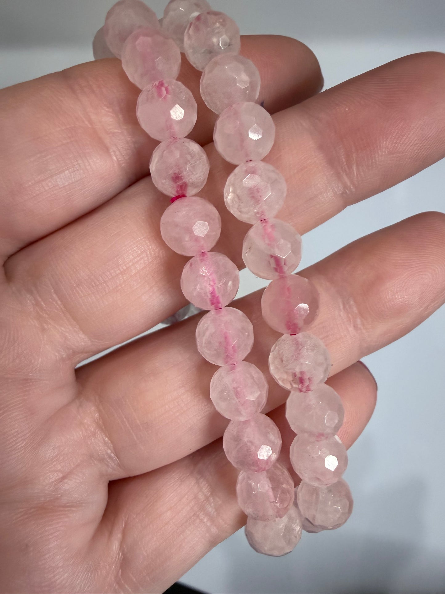 8mm Rose Quartz Faceted Bracelet

Love • Emotional Healing • Self-Love