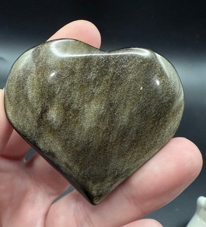 Golden Sheen Obsidian Heart – 5.4 x 5cm