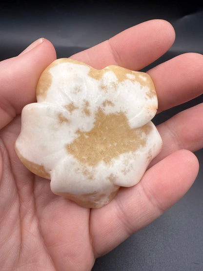 Carved Yellow Calcite Rose