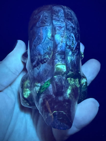 Volcano Agate T-Rex Dino | 365g | 8.5 × 6cm | Druzy Nose