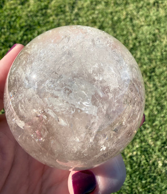Clear Smoky Quartz Rainbow Sphere