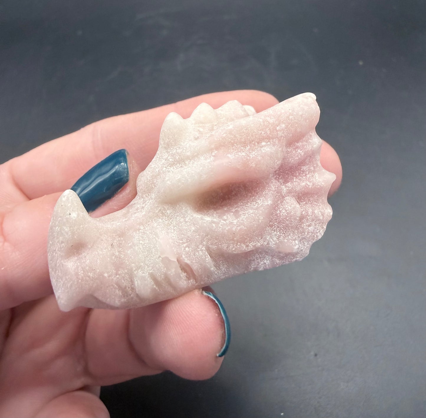 Pink Opal Dragon Head Carving