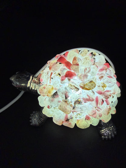 Rhodonite Crystal Turtle Lamp