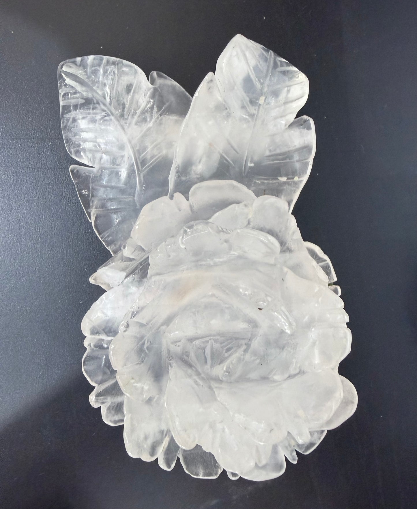 Rose Quartz Rose Carving with Light Base – 14.5 × 8.5 cm | 457g