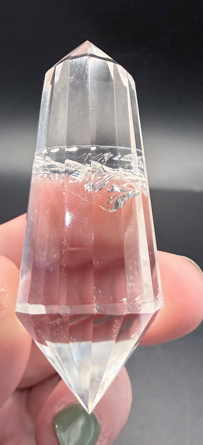 💎 Clear Quartz Phantom Vogel Wand – 38 g | 6.2 × 2.3 cm