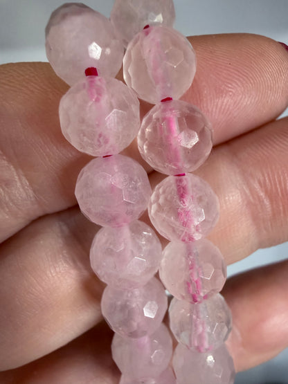 8mm Rose Quartz Faceted Bracelet

Love • Emotional Healing • Self-Love