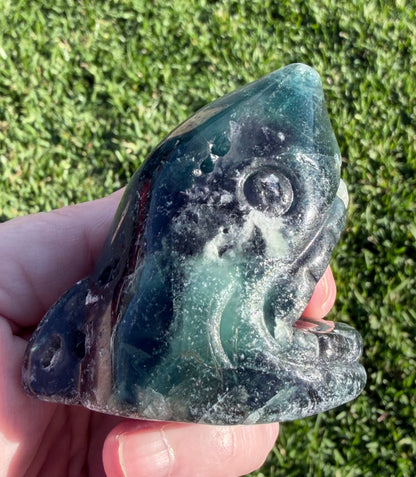 Blue Fluorite Shark Carving 7.2cm | 242g