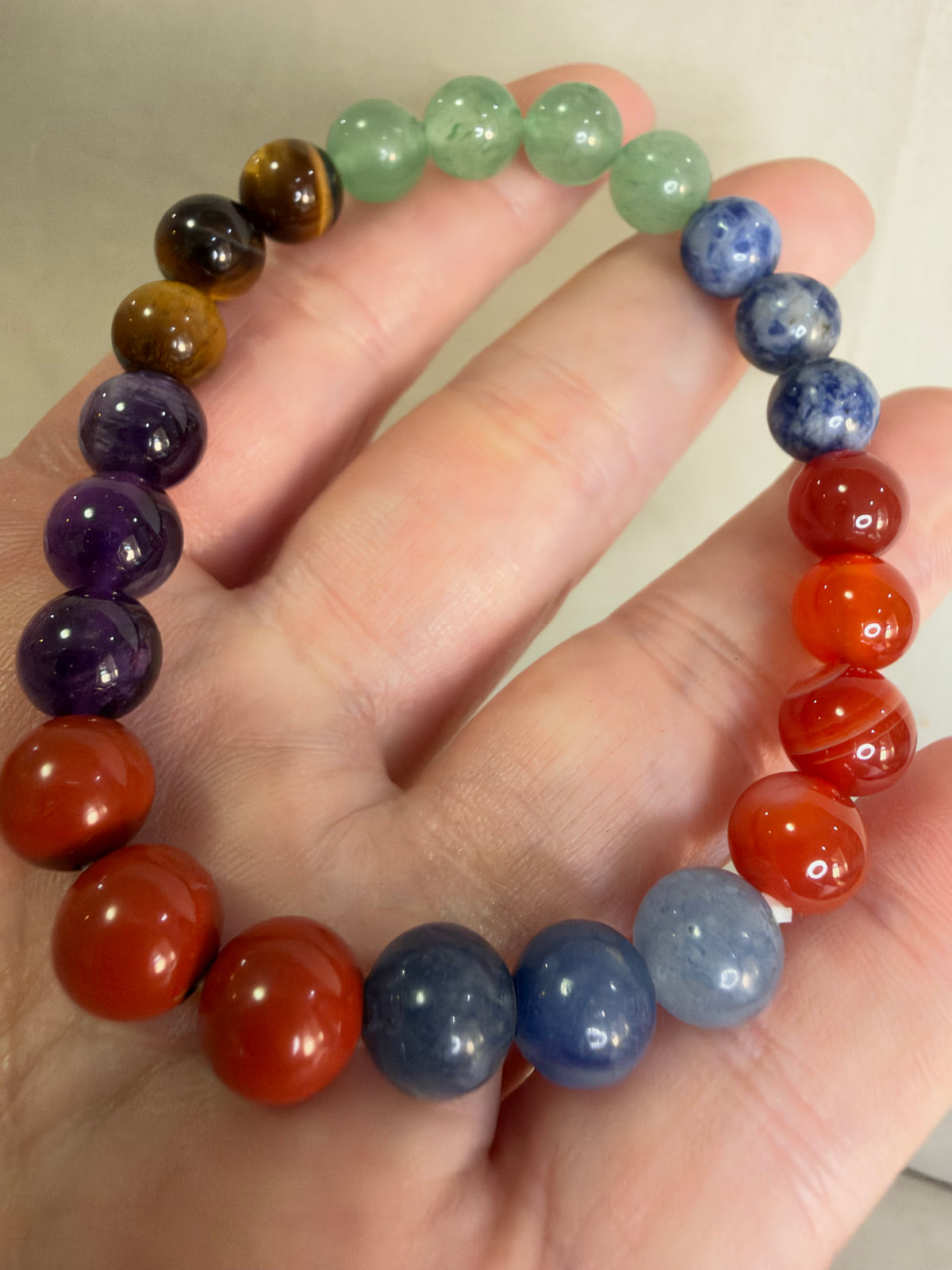 8mm Mixed Crystal Chakra Bracelet