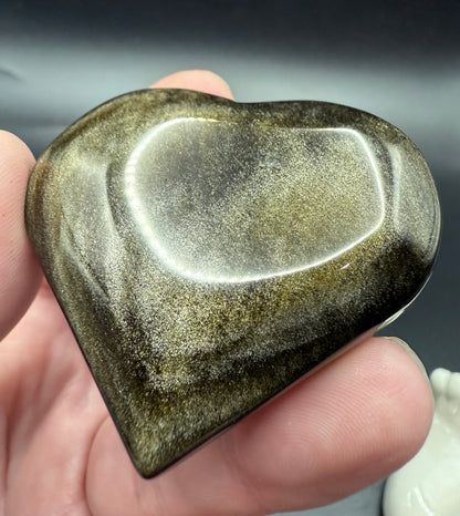 Golden Sheen Obsidian Heart – 5.4 x 5cm
