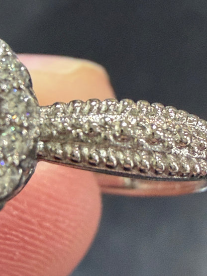 Adjustable Garnet Halo Ring
