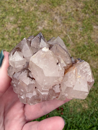 Hematoid Clear Quartz Cluster (Iron-Stained Quartz) – 222g | 6.2 × 5cm