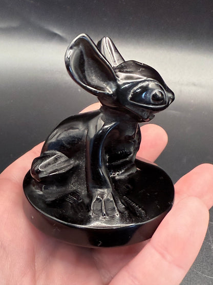Black Obsidian Stitch Carving – 6.5cm | 131g