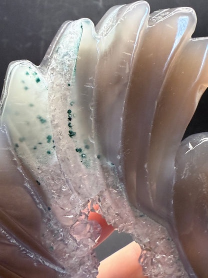 Agate Druzy Swan Carving